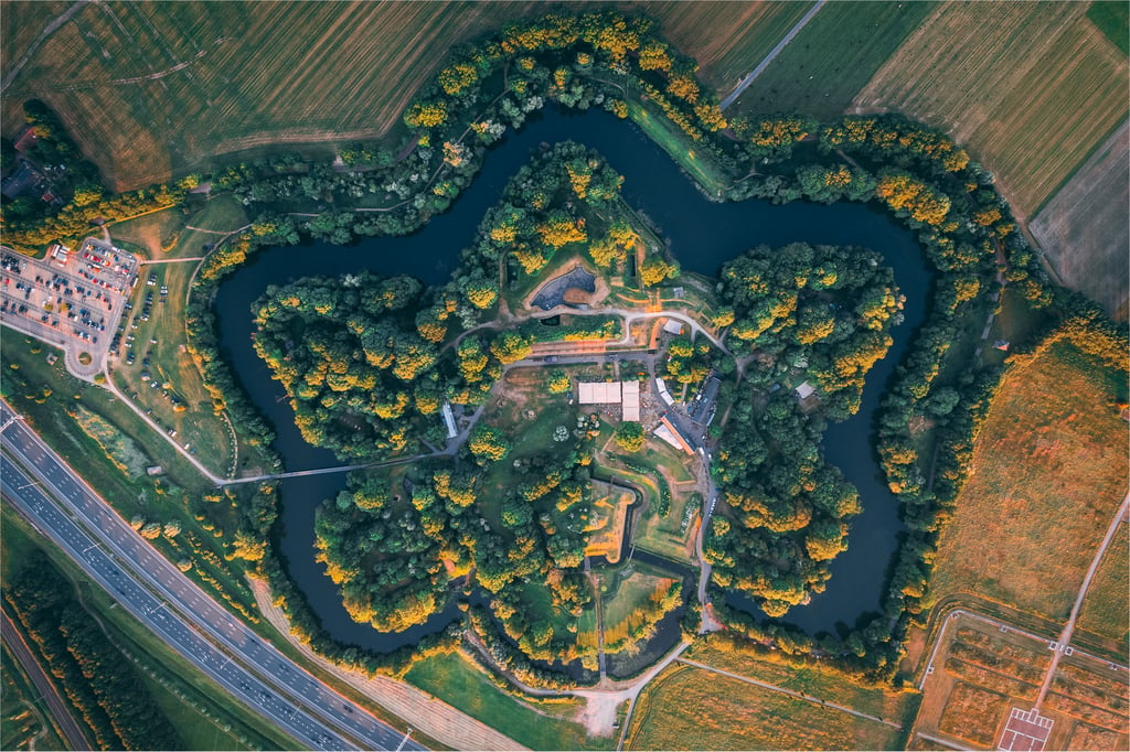 Fort bij Vechten van bovenaf