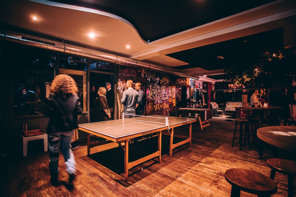 Zolderverdieping met tafeltennis en karaoke