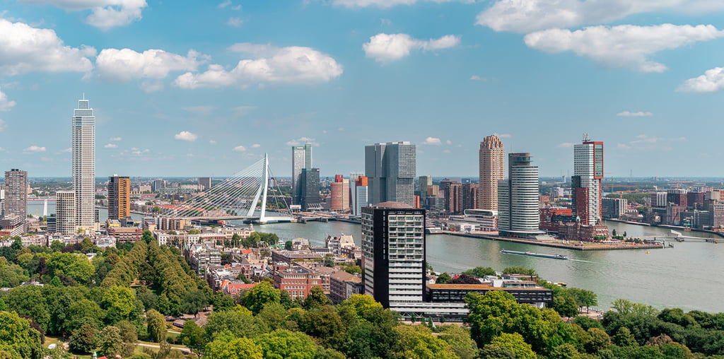 Uitzicht op Rotterdam vanaf de Euromast