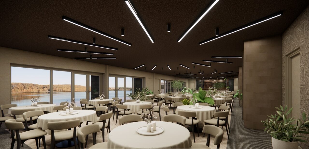 Ruime bovenverdieping voor diners en events met uitzicht op het water