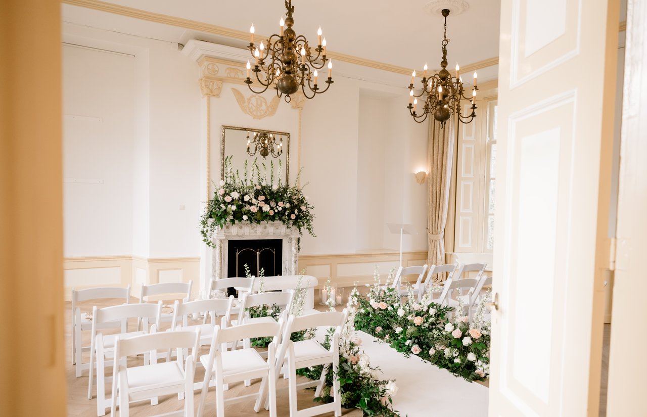 Ceremonieopstelling in de weberzaal 