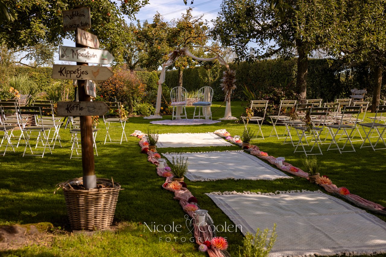 Tuin ceremonie opstelling