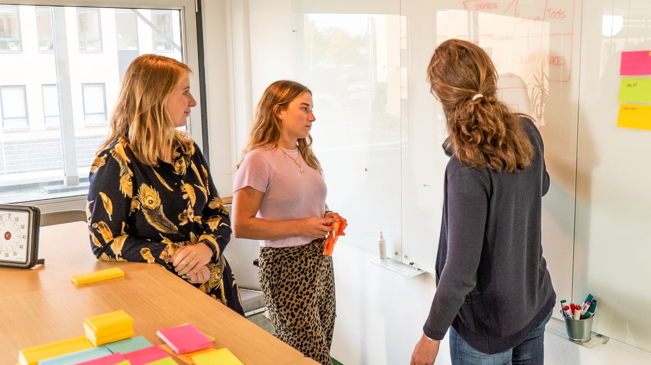 Werken aan een whiteboard